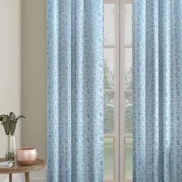 Hosta Homes Blue Polyester Long Door Blackout Curtain-26