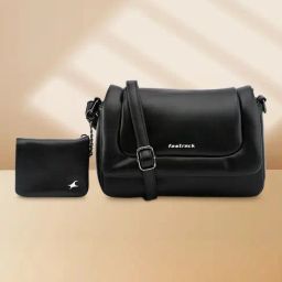 Fastrack Black Solid Medium Sling Handbag-image-86