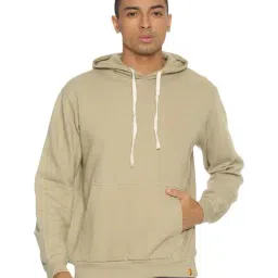Campus Sutra Khaki Hooded Sweatshirt-35
