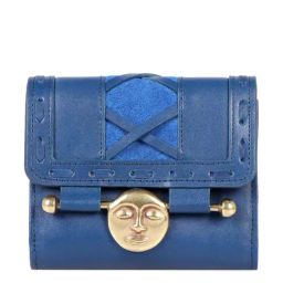 Hidesign Jadis Mel Ranch Blue Textured Bi-fold Wallet For Women-image-34