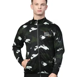 ALCIS Green & Black Regular Fit Camouflage Sports Jacket-9