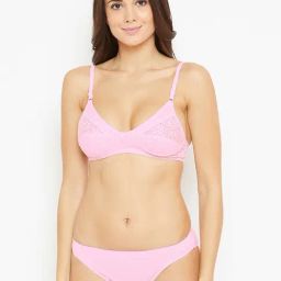 N-Gal Light Pink Lace Bra & Panty Set-image-6