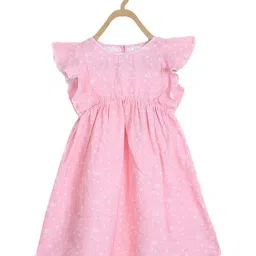 Elle Kids Pink Cotton Printed Dress-image-28