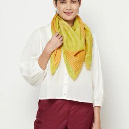 Fabindia Green Printed Scarf-picture-17