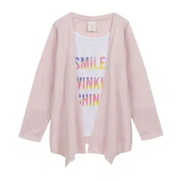 Plum Tree Kids Pink & Off white  Printed  Top-image-61