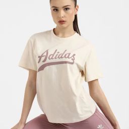 Adidas Originals Cream Graphic Print T-Shirt-image-14