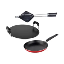 Nirlon Red Aluminium Non-Stick 3 Piece Kitchen Cooking Utensils-image-34