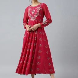 Wishful by W Pink Embroidered Maxi Dress-image-35