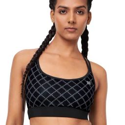 The Souled Store Black Printed Training Sports Bra-image-15