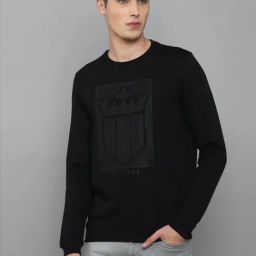Louis Philippe Jeans Black Cotton Regular Fit Printed SweatShirt-picture-2