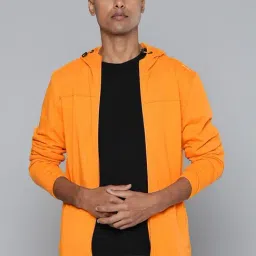 ALCIS Yellow Regular Fit Printed Sports Hoodies-image-61