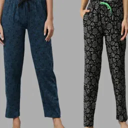 Kryptic Navy & Blue Printed Pyjamas - Pack of 2-image-61