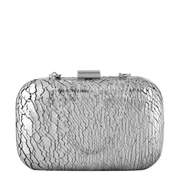 Lino Perros Silver Printed Minaudiere Clutch-image-31