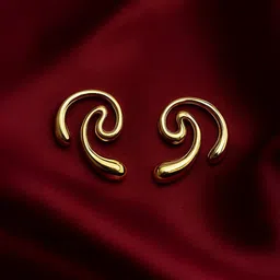 ISHTAARA Set Of 3 Stainless Steel Gold-Plated Contemporary Korean Studs-picture-27