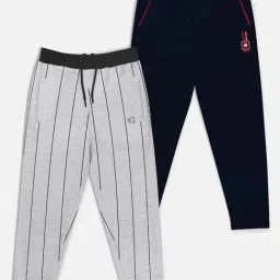HELLCAT Grey & Navy Solid Trackpants (Pack Of 2)-image-37