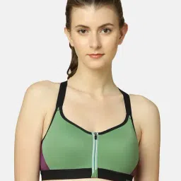 Triumph Green Color-Block Sports Bra-picture-37