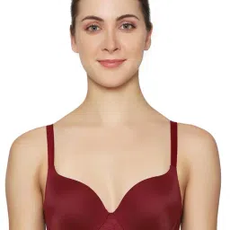 Triumph Maroon Half Coverage T-Shirt Bra-picture-33