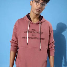 Difference of Opinion Soft Pink Loose Fit Printed Hooded Sweatshirt-picture-40