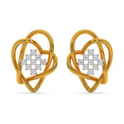 Kisna Diamond & Gold Jewellery 18k (750) Gold Heart And Soul Earring-image-14