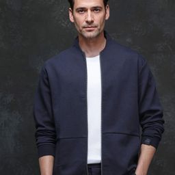 RARE RABBIT Men Mock Collar Cotton Sweatshirt-image-62