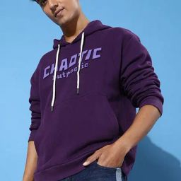 Difference of Opinion Purple Loose Fit Printed Hooded Sweatshirt-picture-23
