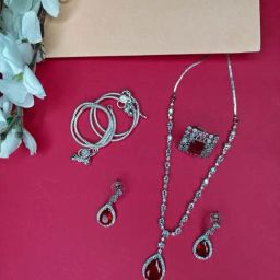 NVR Silver-Plated Valentine Special Women's Jewellery Combo Set-44