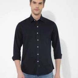 Numero Uno Navy Cotton Regular Fit Shirt-image-28