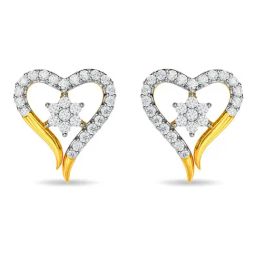 Kisna Diamond & Gold Jewellery 14k (585) Gold Olive Heart Earring-image-8