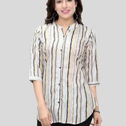 Saree Swarg Beige Printed Short Kurti-picture-20