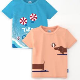 Nauti Nati Boys Multicolor Cotton Printed Regular Fit T-Shirt - Pack of 2-picture-35