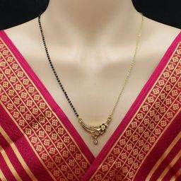 COLOUR OUR DREAMS Gold-Plated Artificial Beads Mangalsutra-image-8