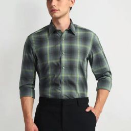 Arrow New York Grey Slim Fit Checks Shirt-picture-46