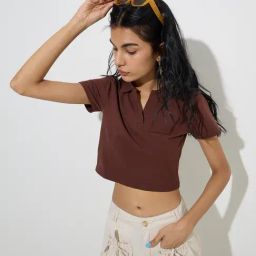 Nuon by Westside Brown Cotton-Blend T-Shirt-picture-23