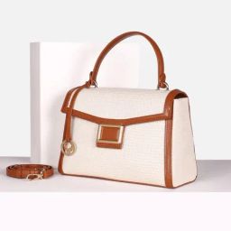 Allen Solly Beige Textured Satchel-31