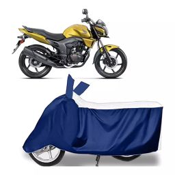 Auto Pearl Two Wheeler Cover for Honda CB Trigger - White, Blue-image-82
