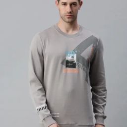 showoffff SHOWOFF Grey Cotton Slim Fit Printed Sweatshirt-picture-42