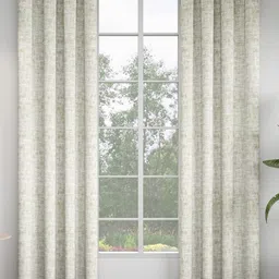 GM Green & Cream-Coloured Set of 2 Room Darkening Door Curtain-image-74