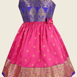 Wish Karo Kids Pink Self Frock-picture-11