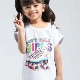 Monte Carlo Girls Typography Printed Round Neck Top-image-35