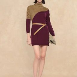 RAREISM Maroon Cotton Blend Solid Long Sleeves Sweater-picture-35