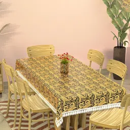 Myntra Elegant Homes Black Floral Plastic Oval 6-Seater Table Cover-image-23