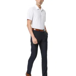 Van Heusen Navy Flat Front Trousers image 5