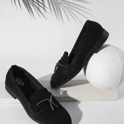 The White Pole Women's Black Casual Moccasins-image-32