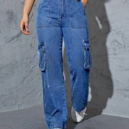 Kotty Blue Cotton Lycra Solid Jeans-picture-35