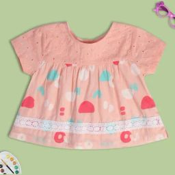 MINIKLUB Pink Baby Girls Short Sleeve Woven Top-image-64