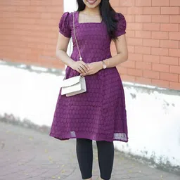 Sun Fashion And Lifestyle Ethnic Motif Printed Puff Sleeves Cotton Kurta-picture-13