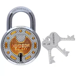 HINDSON Galaxy 65 mm Silver Finish Brass Padlock with 3 Keys and 7 Key Chain, HIN RO-GAL-65-image-64