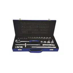 Jhalani Hex & Bl-Hex Socket Set 8 ,9 ,10 ,11 ,12 ,13 ,14 ,15 , 16 ,17 ,18 ,19 ,20 ,21 ,22 , 23 ,24 ,26 ,27 ,28 ,30 ,32 mm Chrome Vanadium Steel Sliver-image-13