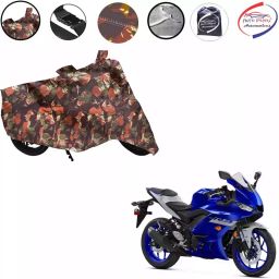 Auto Pearl Polyester Waterproof Two Wheeler Cover for Yamaha YZF R3 (Jungle Print)-image-51