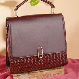 ZEVORA Structured Sling Bag with Cut Work-picture-0
